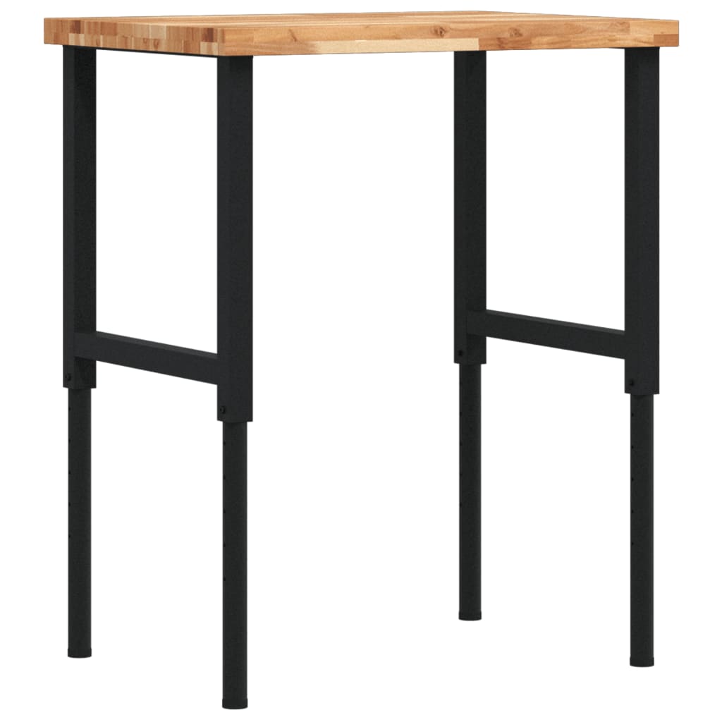 Vidaxx établi rectangulaire 80x60x (73-99,5) cm en bois d'acacia massif
