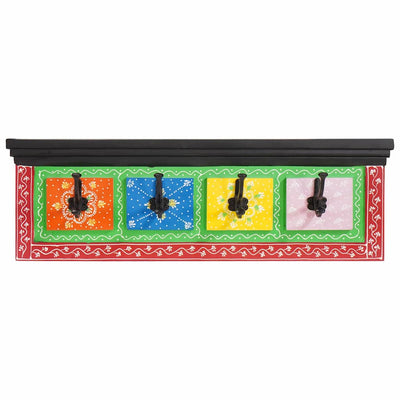 Vidaxx porte-manteau noir 80 x 25 x 2 cm en bois de manguier massif