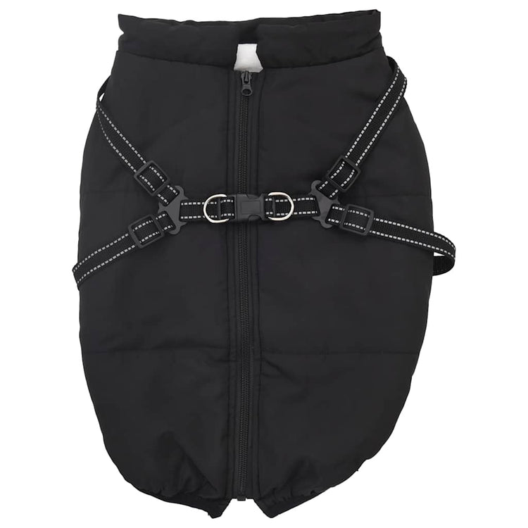 VidaXL manteau pour chien avec harnais imperméable réfléchissant noir l48
