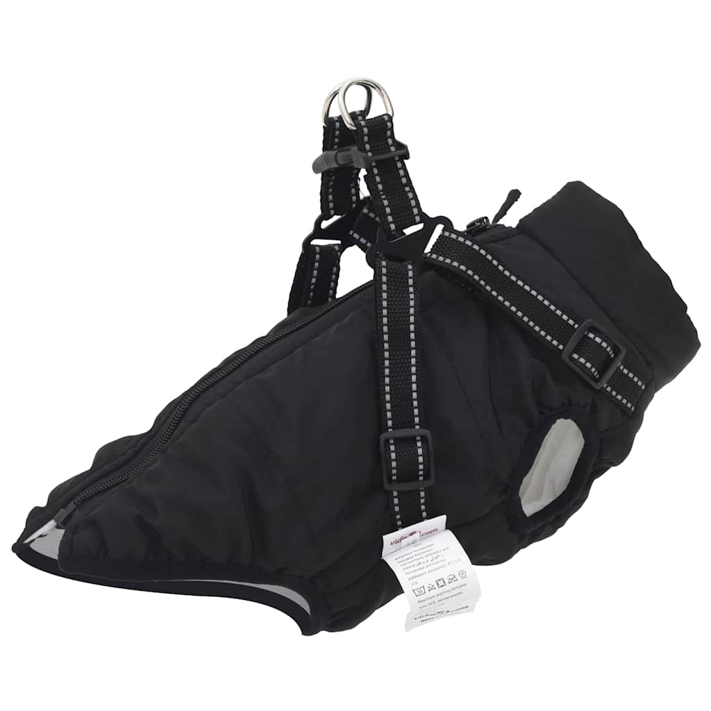 Veste de chiens Vidaxl avec armure étanche à réflexion noire xl