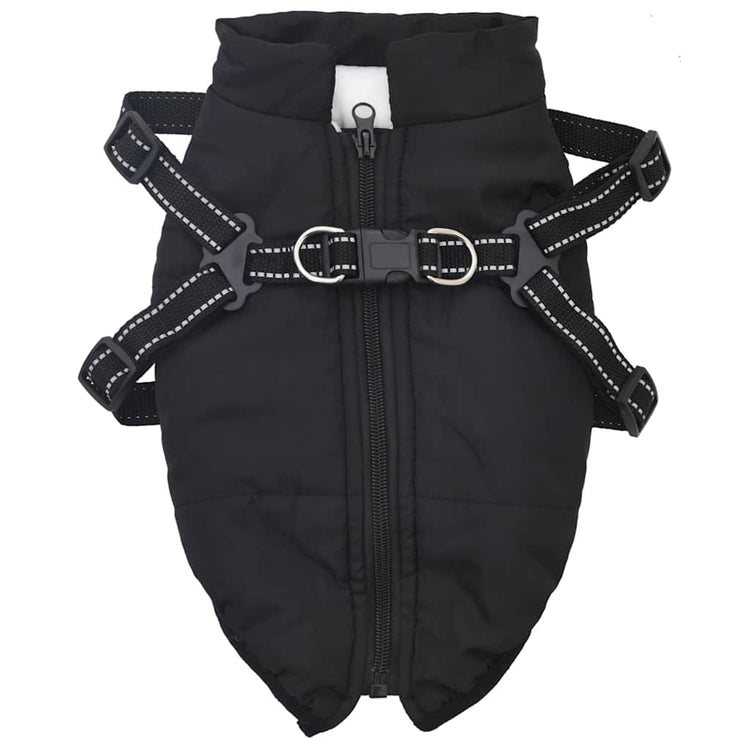 Veste de chiens Vidaxl avec armure étanche à réflexion noire xl