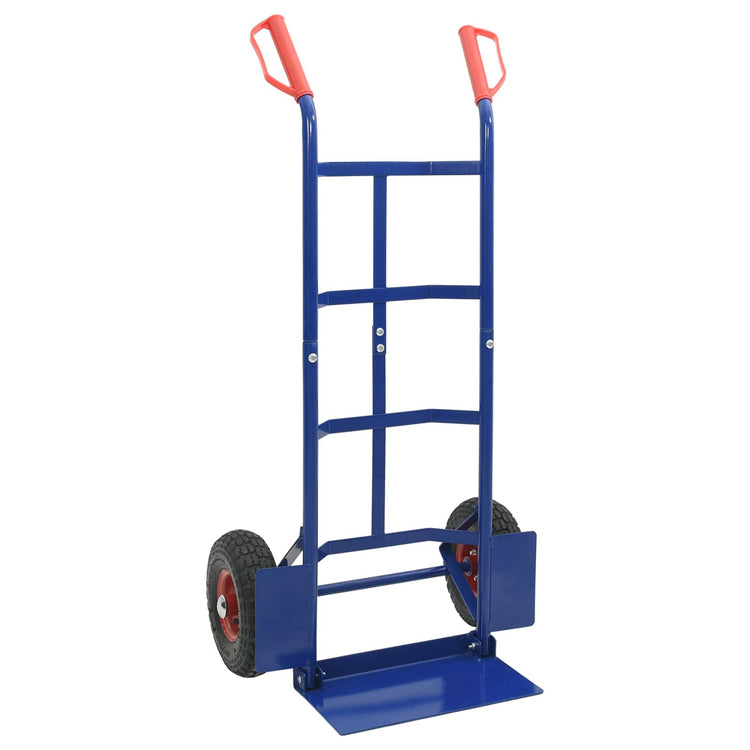 VidaXL chariot à main bleu et rouge 57 x 46 x 113 cm acier