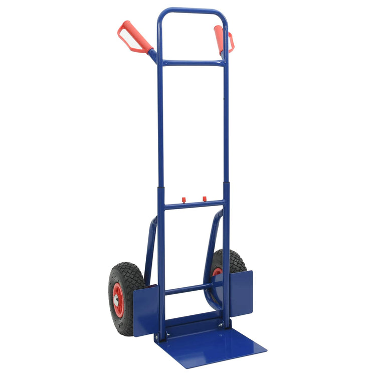 VidaXL chariot à main bleu et rouge 49,5 x 53 x 114 cm acier