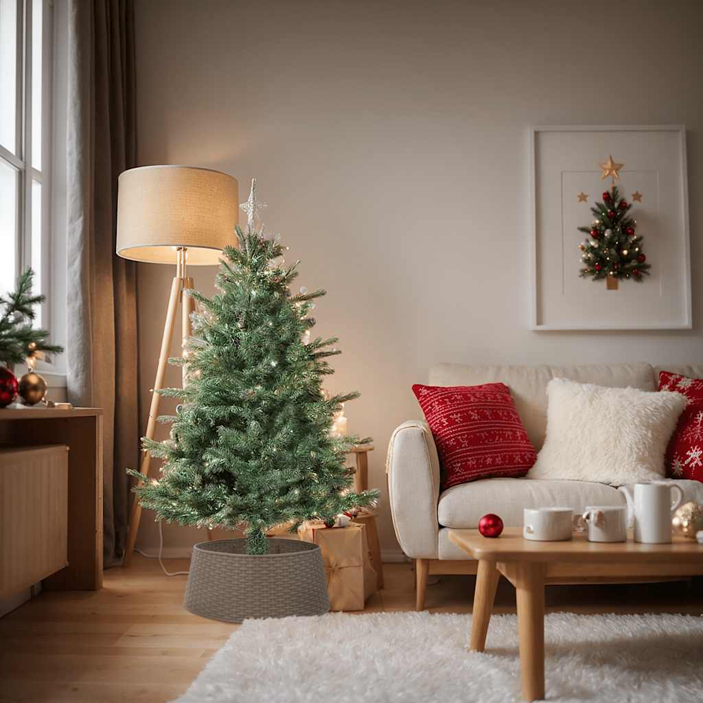 Vidaxl Jupe d'arbre de Noël Ø65x23 cm en plastique marron en plastique
