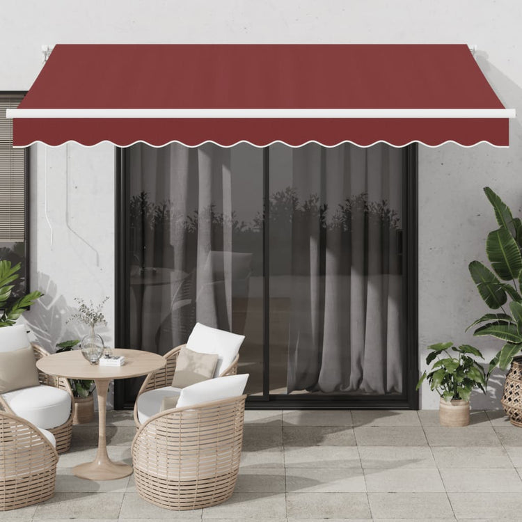 Auvent Vidaxx à extension automatique 350x250 cm rouge bordeaux