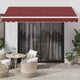 Auvent Vidaxx à extension automatique 350x250 cm rouge bordeaux