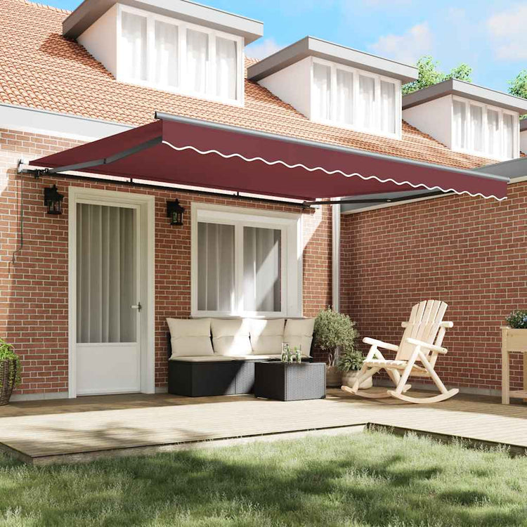 Auvent Vidaxx extensible manuellement 400x300 cm rouge bordeaux