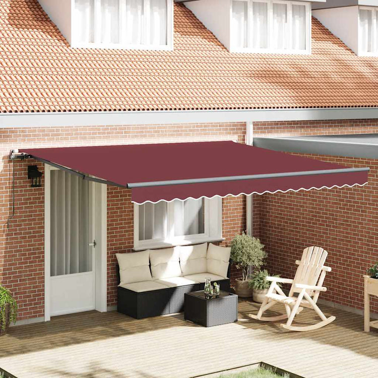 Auvent Vidaxx extensible manuellement 400x300 cm rouge bordeaux
