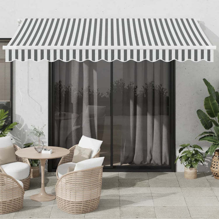 Auvent Vidaxx à extension automatique 350x250 cm couleur anthracite et blanc