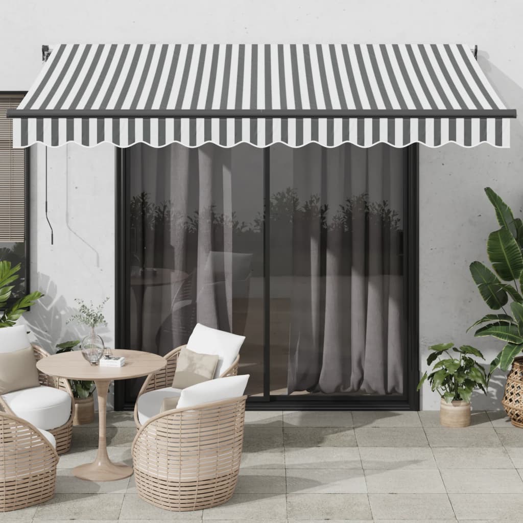 Auvent Vidaxx à extension automatique 350x250 cm couleur anthracite et blanc