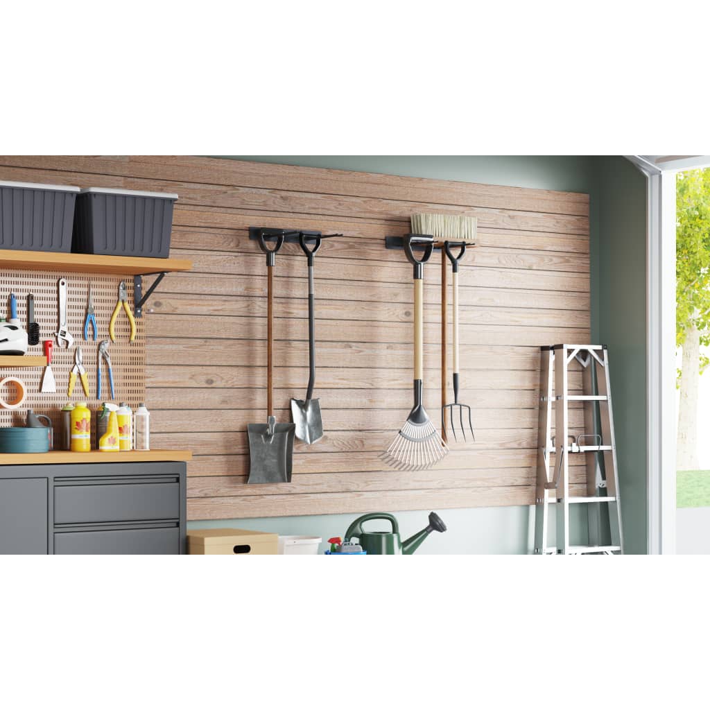 Racks à outils Vidaxl Garden 2 St Wall Montage en acier noir