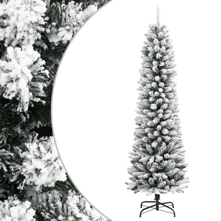 Vidaxl kunstkerstboom avec neige étroite de 150 cm en PVC et PE