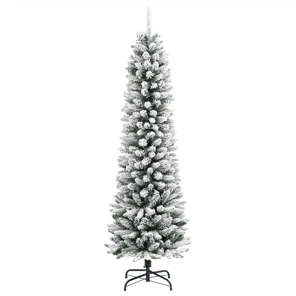 Vidaxl kunstkerstboom avec neige étroite de 150 cm en PVC et PE