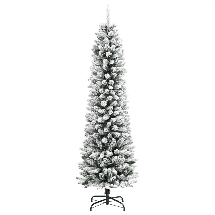Vidaxl kunstkerstboom avec neige étroite de 150 cm en PVC et PE