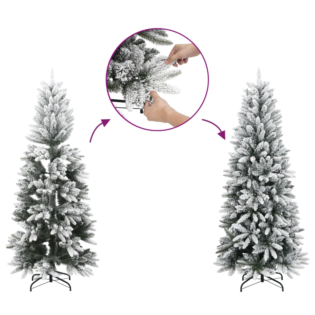 Vidaxl kunstkerstboom avec neige étroite de 150 cm en PVC et PE