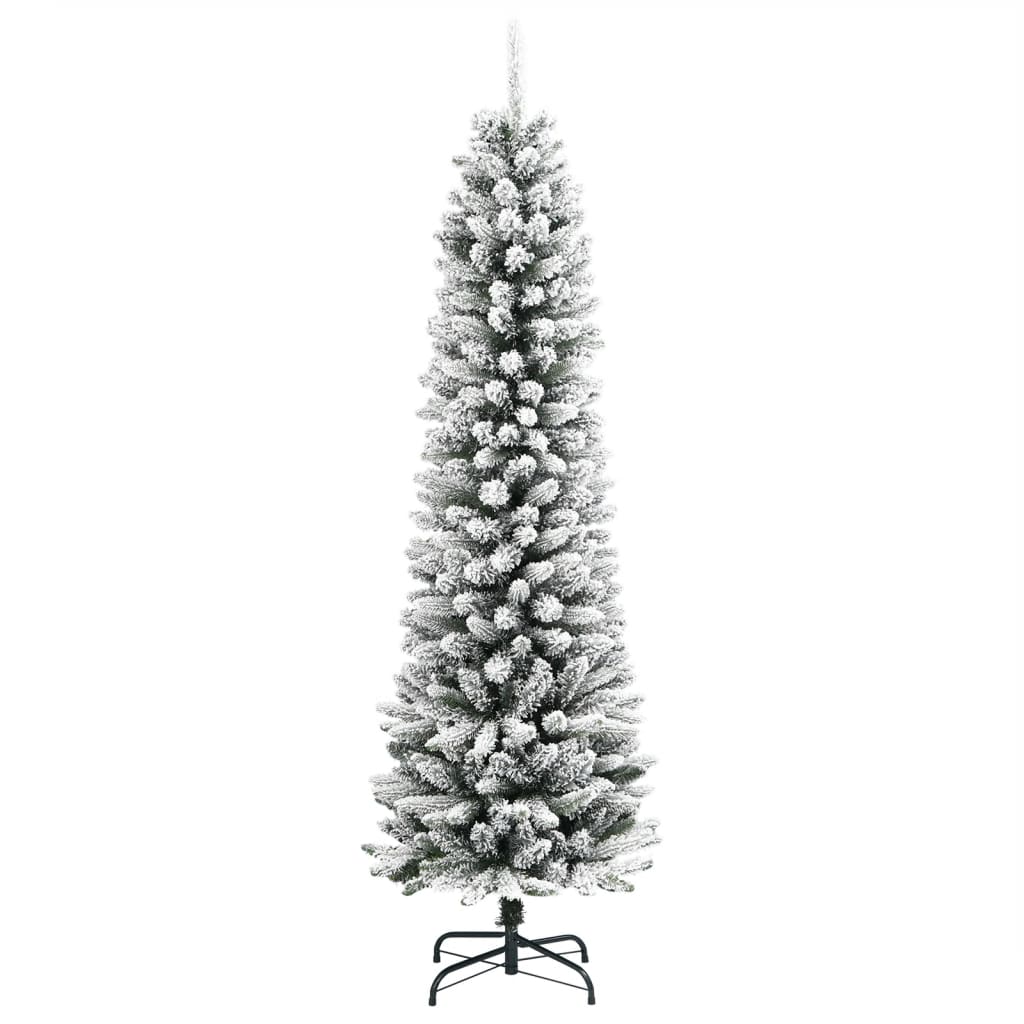 Vidaxl kunstkerstboom avec neige étroite de 180 cm en PVC et PE
