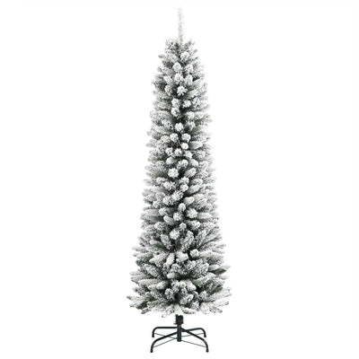 Vidaxl kunstkerstboom avec neige étroite de 180 cm en PVC et PE