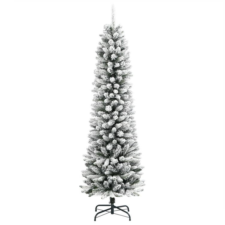 Vidaxl kunstkerstboom avec neige étroite de 180 cm en PVC et PE
