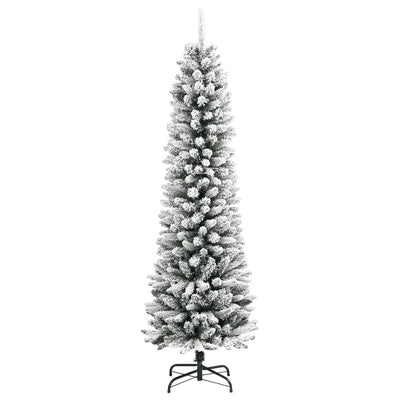 Vidaxl kunstkerstboom avec neige étroite de 210 cm en PVC et PE