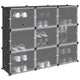 Meubles de stockage Vidaxl avec 9 compartiments et portes en polypropène noir