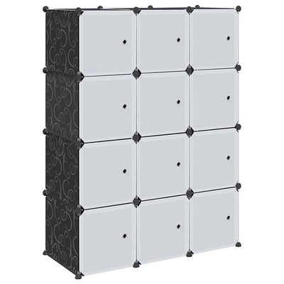 Meubles de stockage Vidaxl avec 12 compartiments et tiges suspendues en polypropène