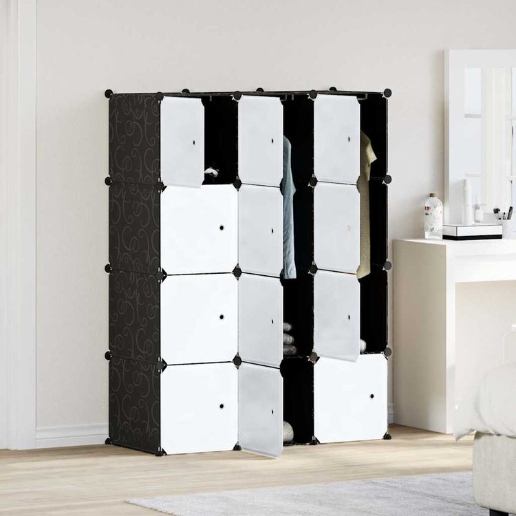 Meubles de stockage Vidaxl avec 12 compartiments et tiges suspendues en polypropène