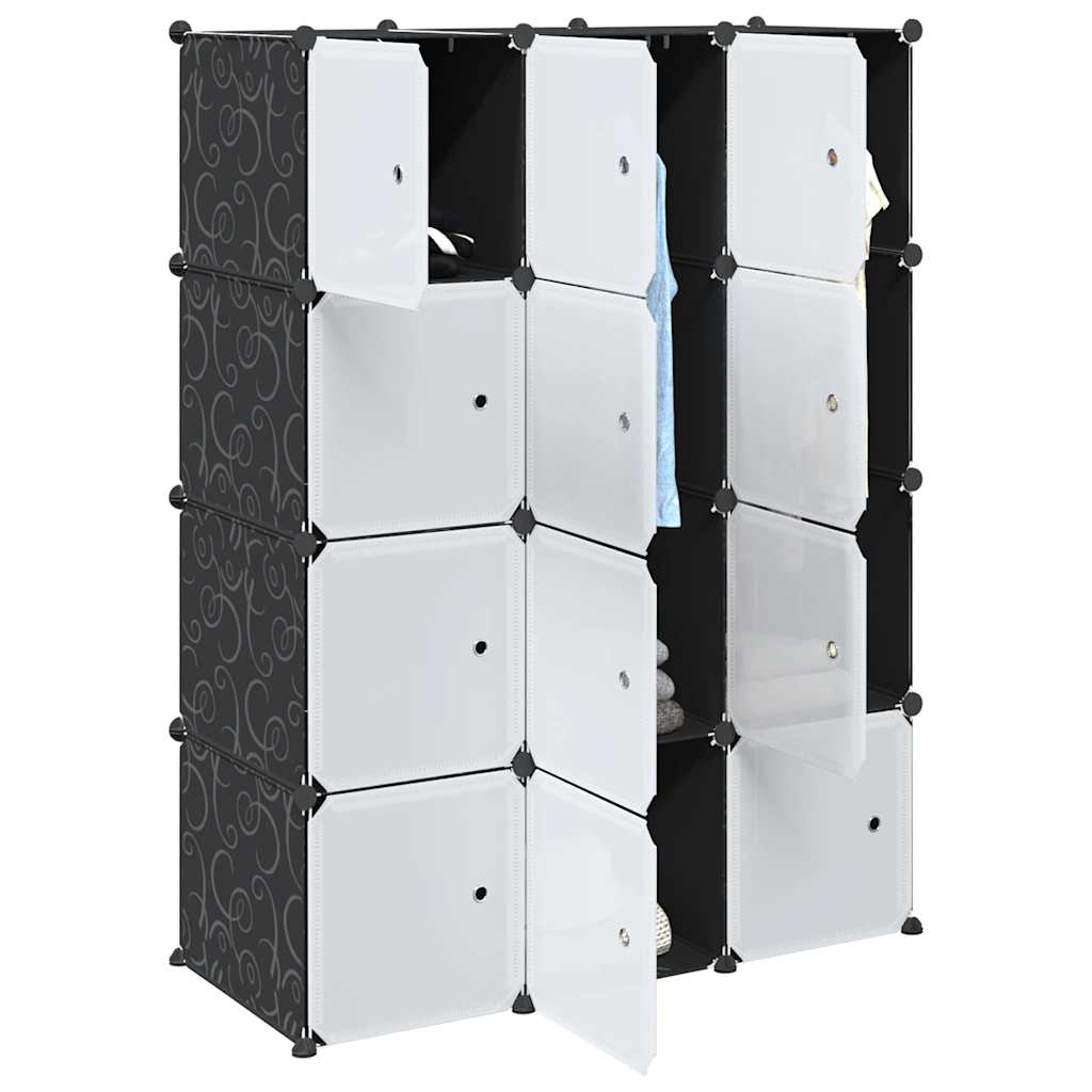 Meubles de stockage Vidaxl avec 12 compartiments et tiges suspendues en polypropène