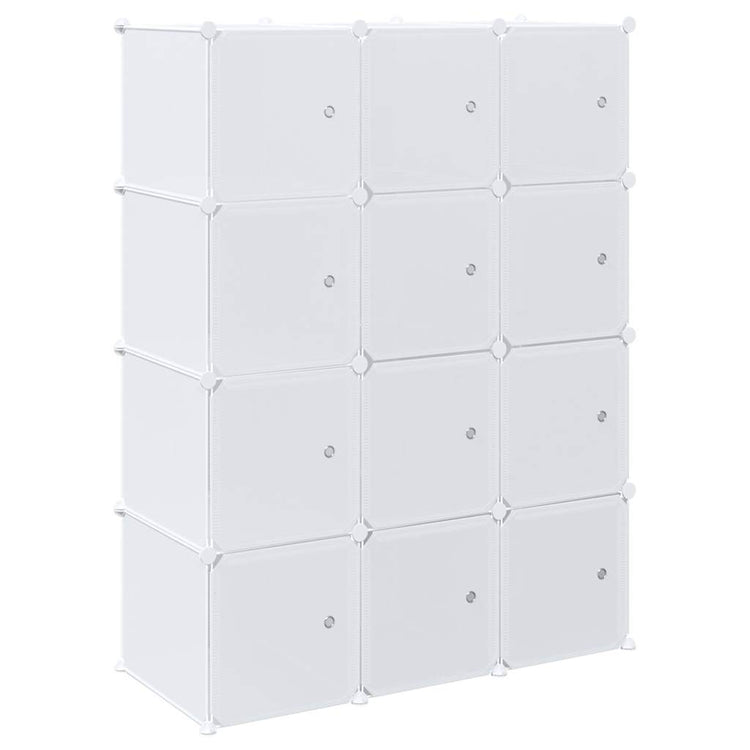 Meubles de stockage Vidaxl avec 12 compartiments et tiges suspendues en polypropène
