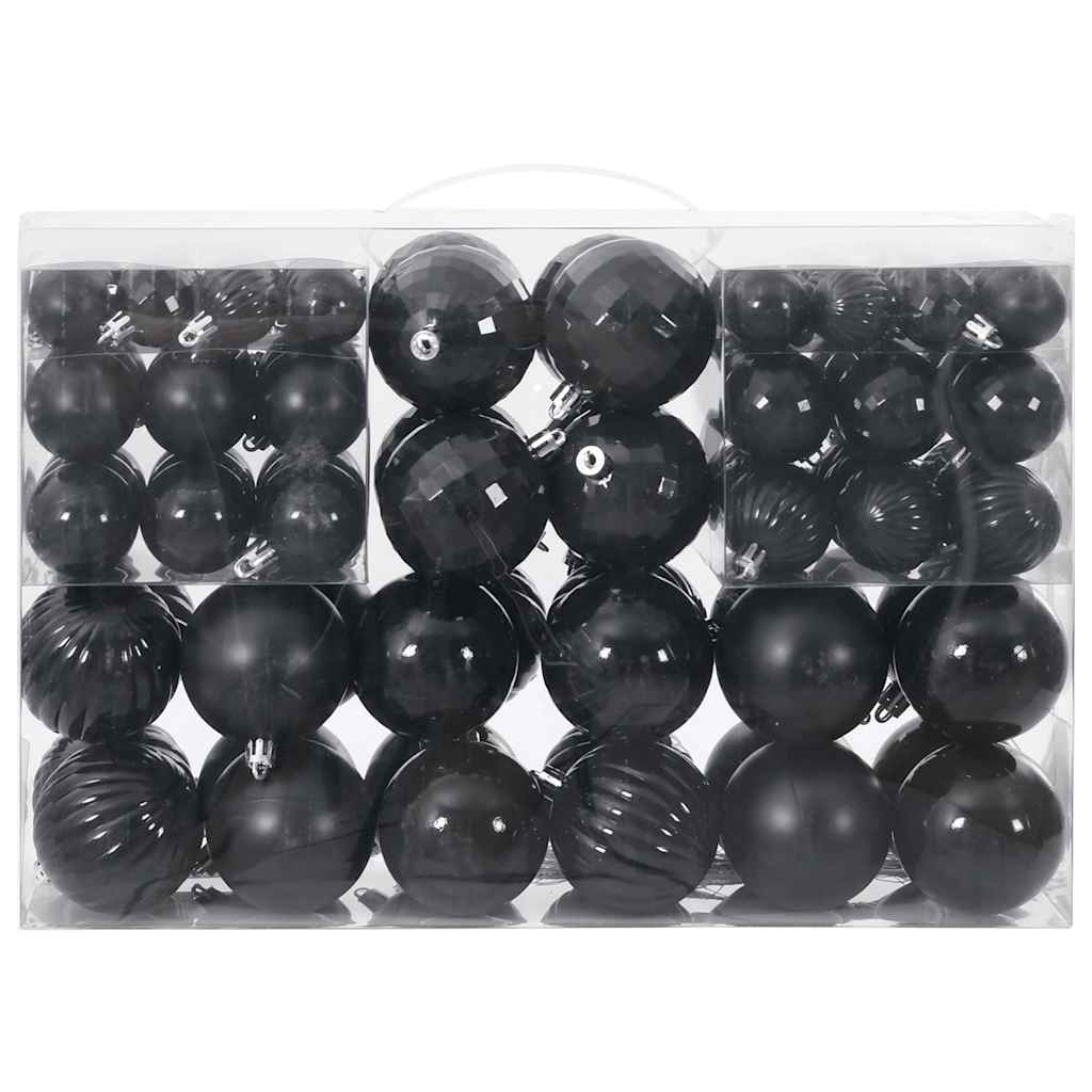 Vidaxl Boules de Noël 100 sts Ø3 4 6 cm noir