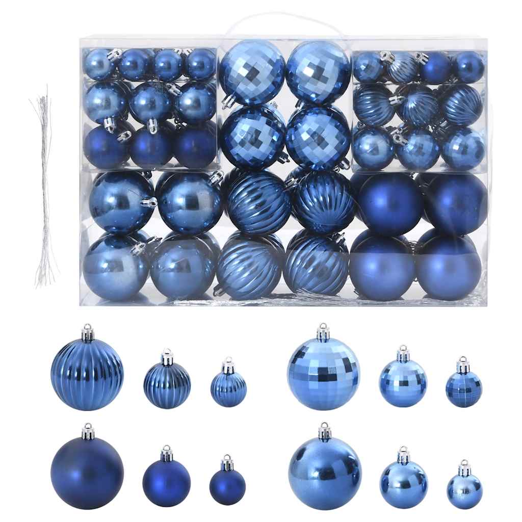 Vidaxl Boules de Noël 100 st Ø3 4 6 cm bleu