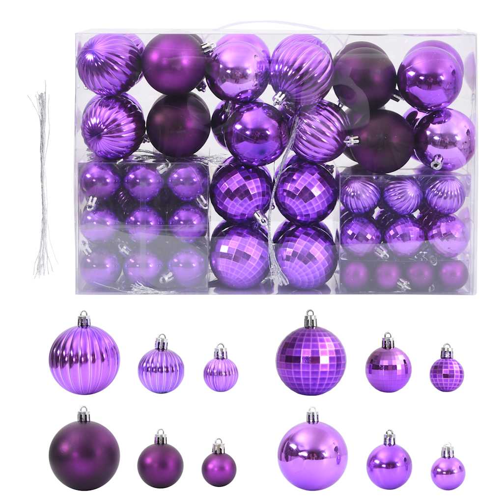 Vidaxl Boules de Noël 100 sts Ø3 4 6 cm lilas