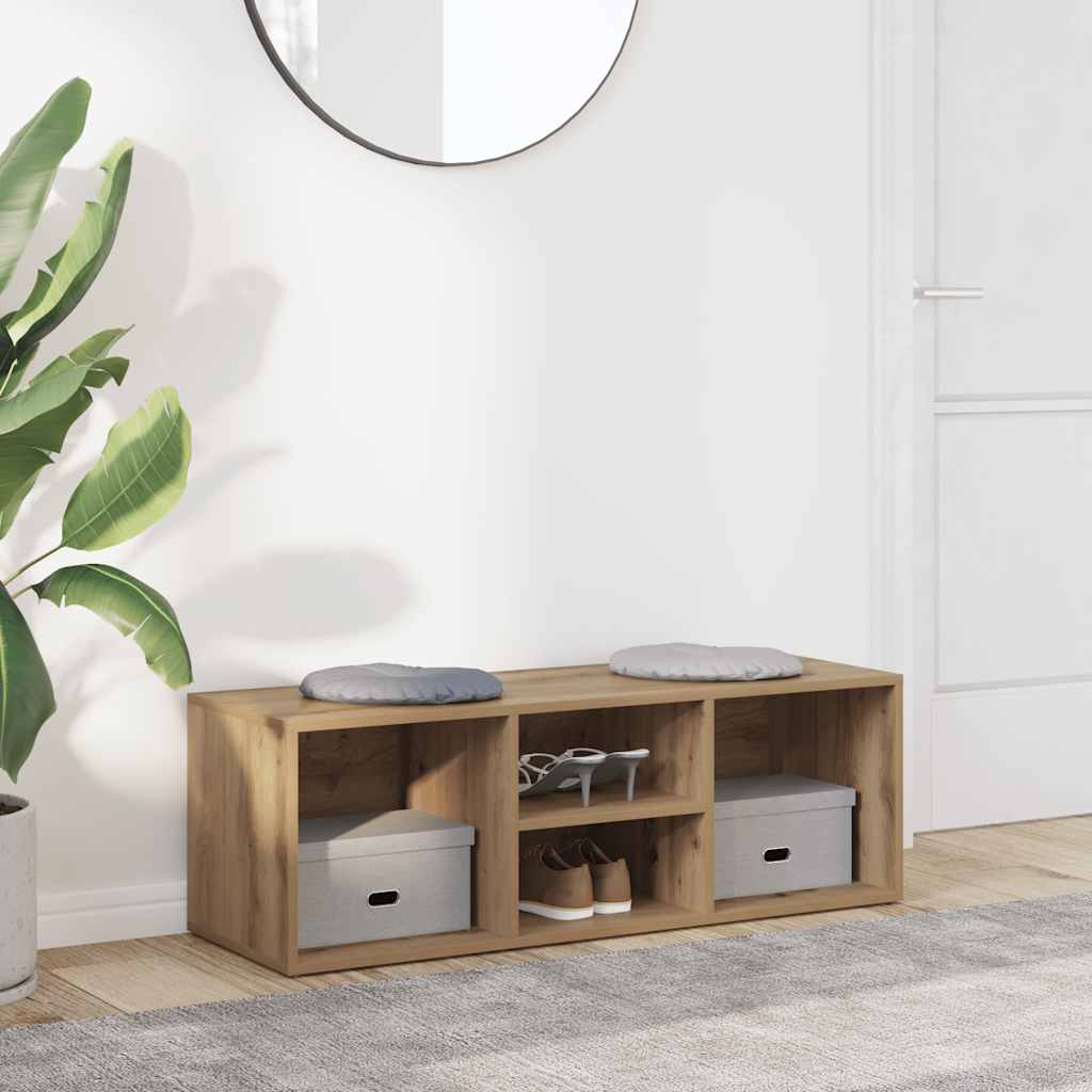 Canapé de rangement à chaussures vidaxl 105x35x35 cm en bois de bois transformé en chêne artisanal