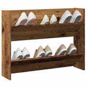 Armoire à chaussures murales vidaxl 80x18x60 cm en bois de propriété en bois vieux -colore - afbeelding 1