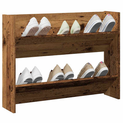 Armoire à chaussures murales vidaxl 80x18x60 cm en bois de propriété en bois vieux -colore
