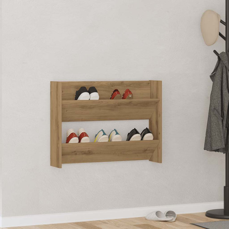 Armoire à chaussures murales vidaxl 80x18x60 cm Couleur de chêne artisanal en bois transformé