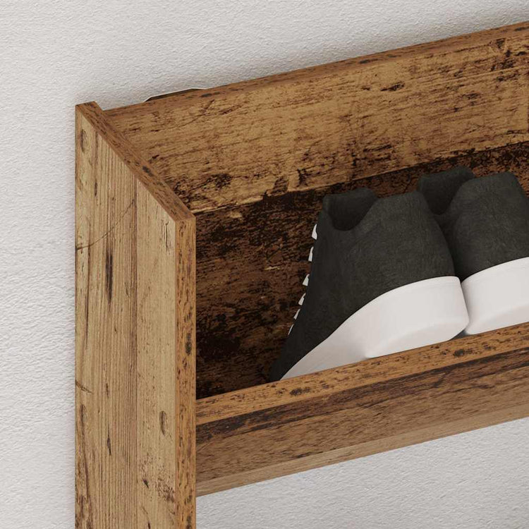 Armoire de chaussures murales vidaxl 80x18x90 cm en bois de bois ancien en bois coloré