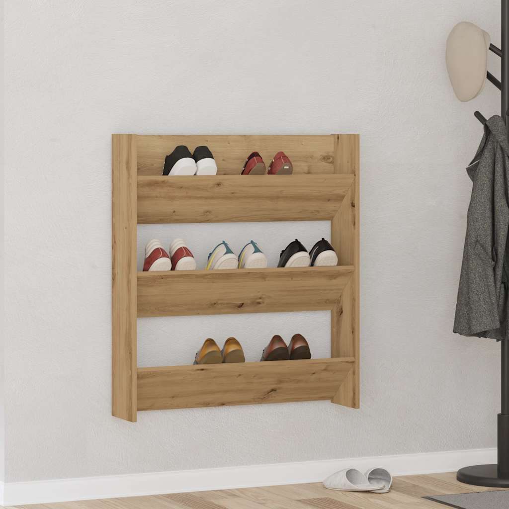 Armoire à chaussures murales vidaxl 80x18x90 cm Couleur de chêne artisanal en bois transformé
