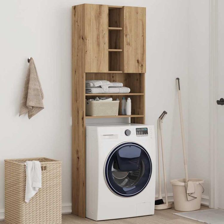 Vidaxl Washing Machine Cabinet 64x25.5x190 cm Couleur de chêne artisanal