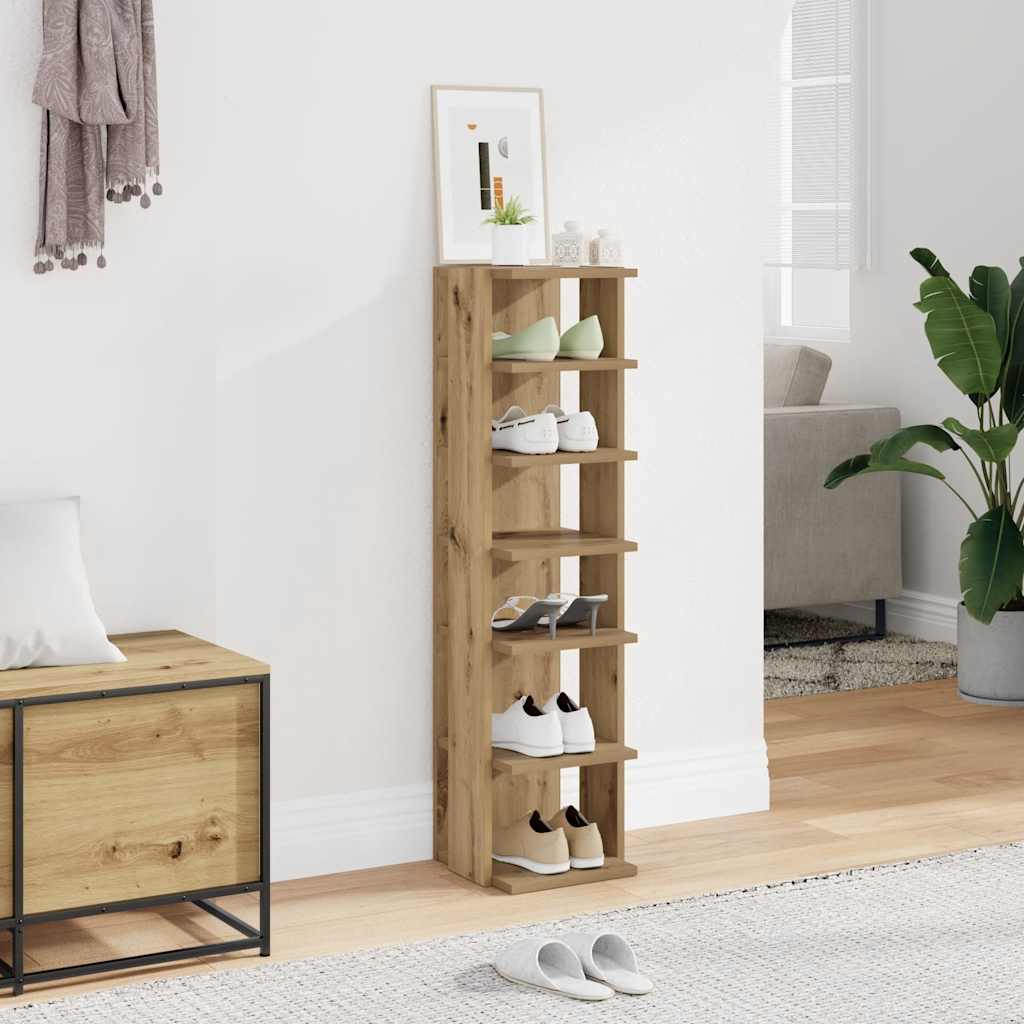 Armoire à chaussures Vidaxl 28x27x102 cm en bois de bois de bois de bois de bois -colore