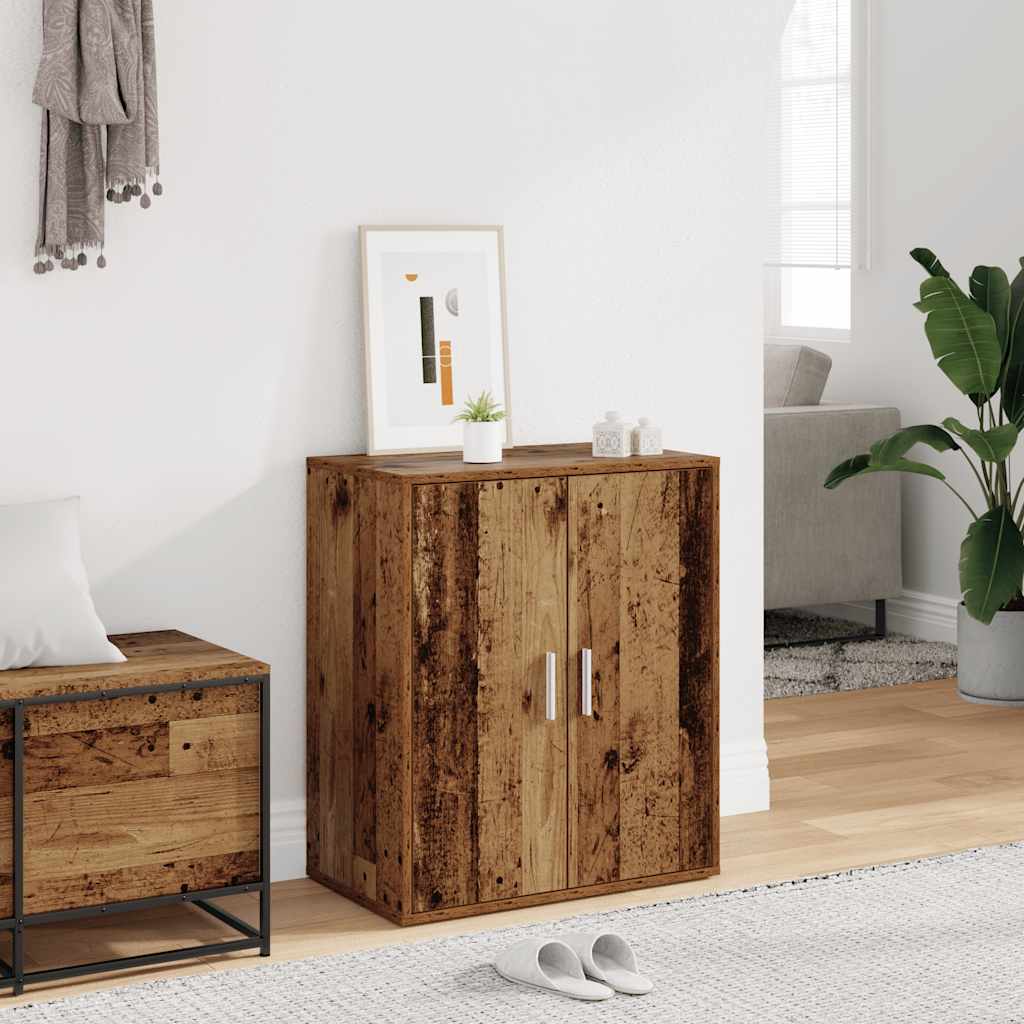 Armoire à chaussures vidaxl 60x35x70 cm bois transformé vieux bois -colored
