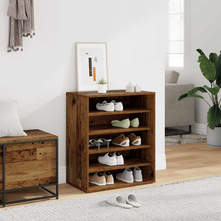 Armoire à chaussures vidaxl 60x35x70 cm bois transformé vieux bois -colored