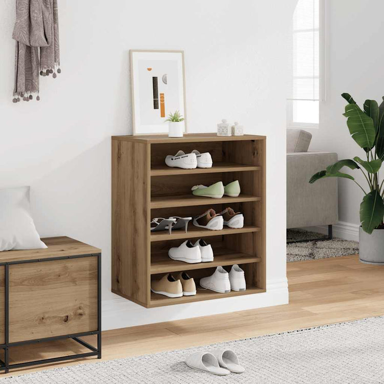 Armoire à chaussures Vidaxl 60x35x70 cm Couleur de chêne artisanal en bois transformé
