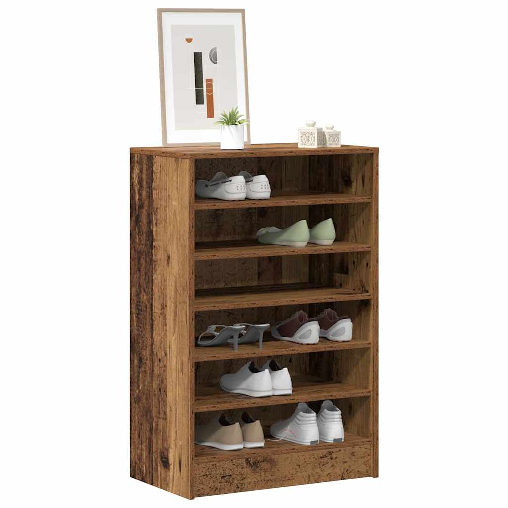 Vidaxx armoire à chaussures 60x35x92 cm bois fini, couleur bois ancien