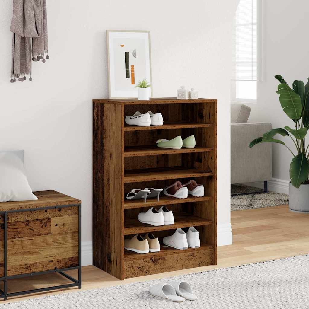 Vidaxx armoire à chaussures 60x35x92 cm bois fini, couleur bois ancien
