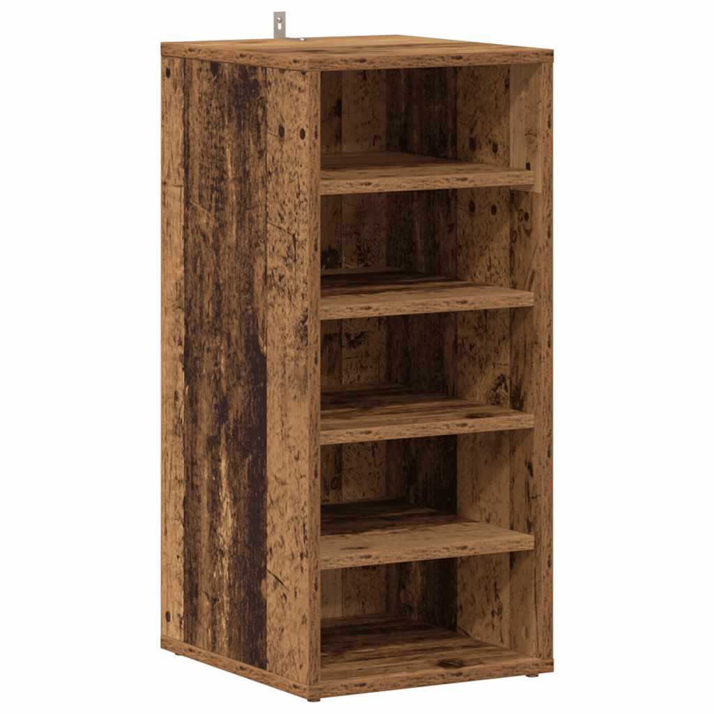 Armoire à chaussures vidaxl 32x35x70 cm bois transformé vieux bois -colored
