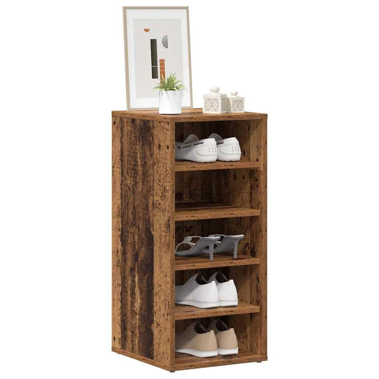 Armoire à chaussures vidaxl 32x35x70 cm bois transformé vieux bois -colored
