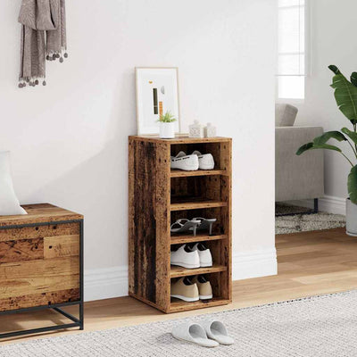 Armoire à chaussures vidaxl 32x35x70 cm bois transformé vieux bois -colored