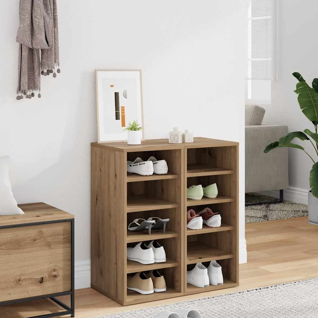 Armoires à chaussures Vidaxl 2 PCS 32x35x70 cm en bois de bois transformé en chêne