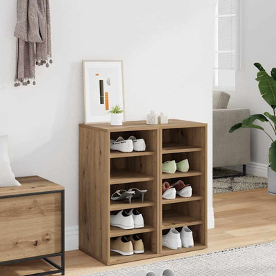 Armoires à chaussures Vidaxl 2 PCS 32x35x70 cm en bois de bois transformé en chêne