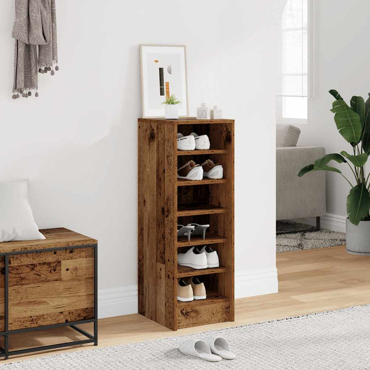 Armoire à chaussures Vidaxl 32x35x92 cm en bois de bois ancien en bois coloré
